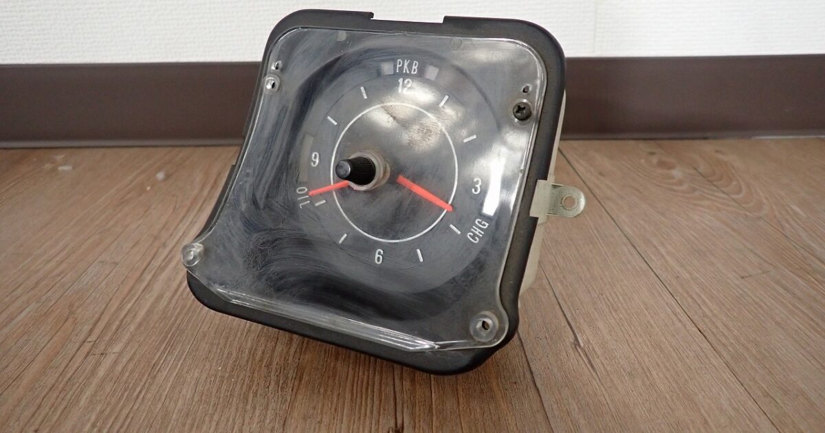 計器 KS 関東精機 DATSUN ダットサン ブルーバード 510型 昭和45年頃 アナログ 時計 OIL PKB CHG 日産 ジャンク 6