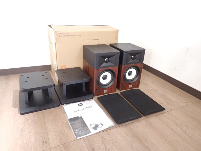 スピーカー JBL STAGE A130 ブックシェルフ型 プロ用 モニタースピーカー Polycelluloseコーン ウーファー ペア スタンド付き