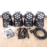 ムービングライト BETOPPER LM70S LED 7x8W RGBW DMX 舞台照明 スポットライト ムービングヘッド ケーブル 4台セット