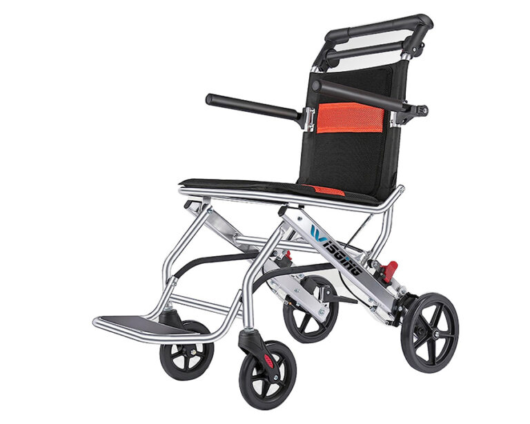 車椅子 Ontrip 22DH1S6-35 オントリップ 折りたたみ式 介助用 車いす オレンジ 旅行用 アルミ