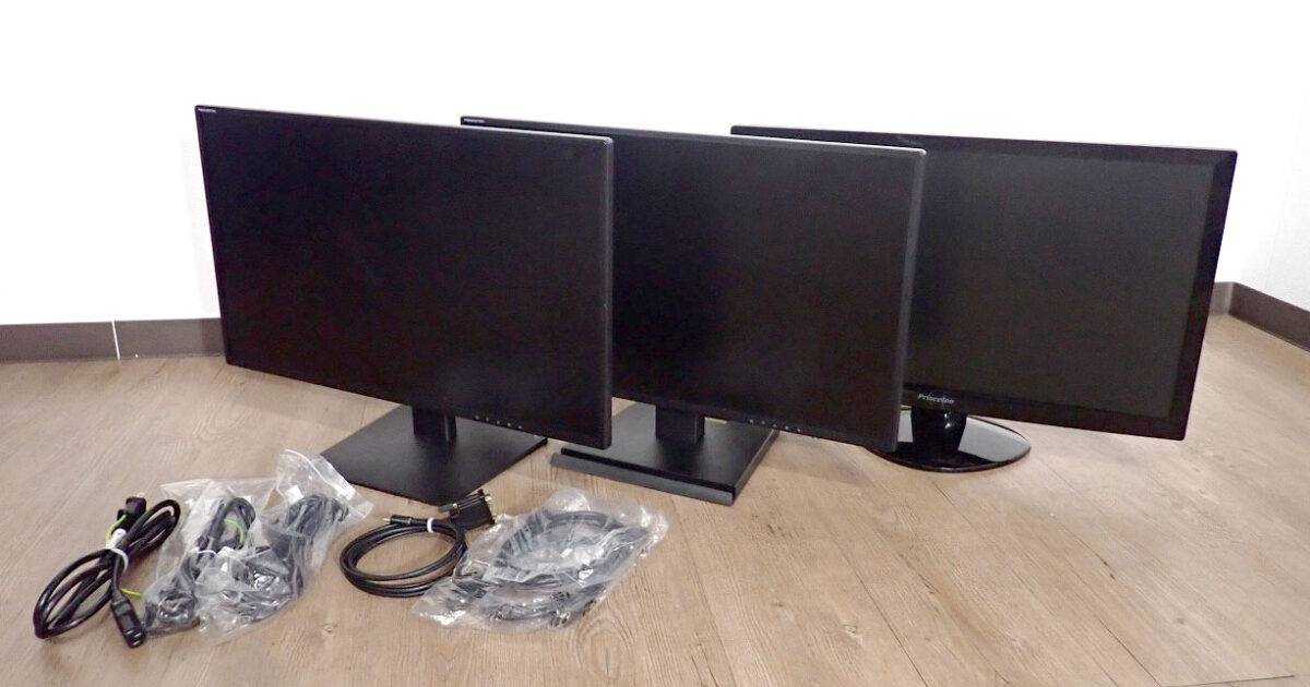 液晶ディスプレイ3台セット PRINCETON PTFBLT-24W 2台 PTFBUF-23W 1台 プリンストン モニター 23.8インチ 23インチ HDMI DVI VGA