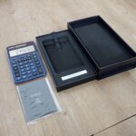 電卓 CASIO S100 カシオ CALCULATER 電子計算機 プレミアム電卓 12桁 ネイビーブルー 箱付き