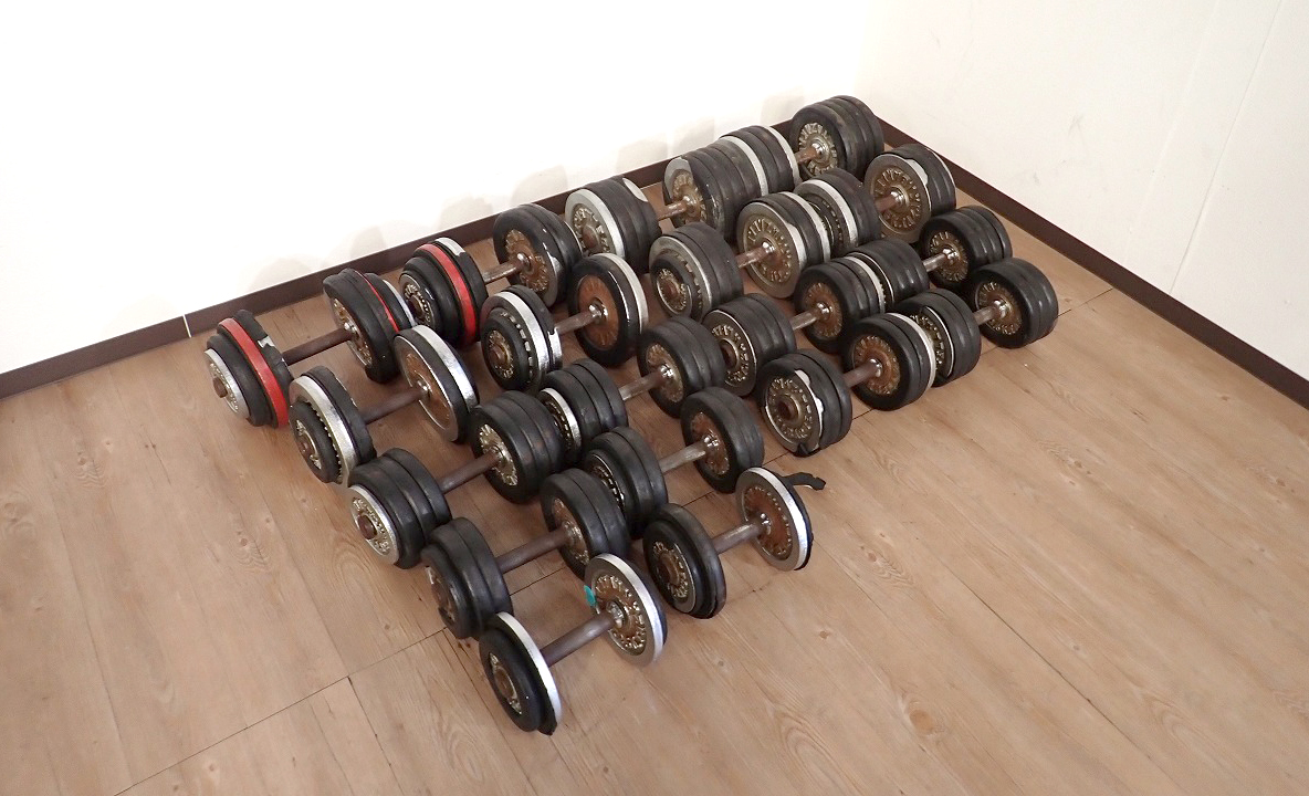 ダンベル TAZAKI タザキ セット 18個 40kg 32.5kg 27.5kg 22.5kg 20kg 14.5kg 12kg 10.5kg 7.5kg 固定式