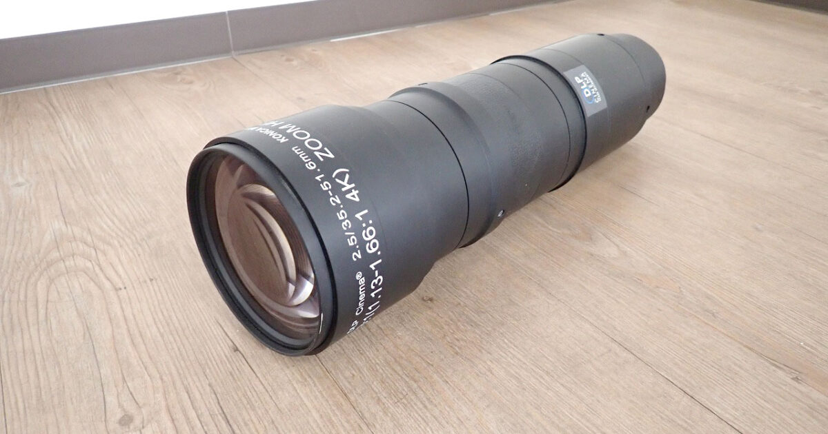 レンズ KONICA MINOLTA 116.5mm DLP Cinema 2.5/35.2-51.6mm 1.25-1.83:1(1.13-1.66:1 4K) ZOOM HB コニカミノルタ