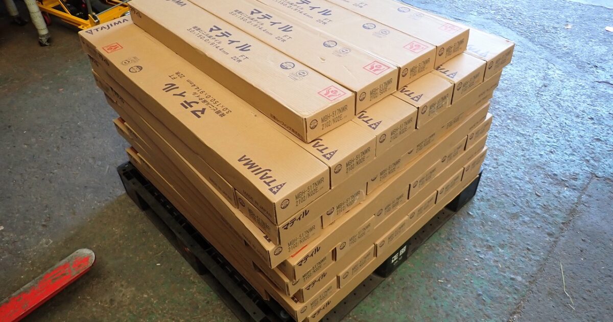 フロアタイル TAJIMA MBH-517NWR タジマ 60ケース 22枚入 150×914.4×3mm 116.96畳 石目柄 グレー 床材 DIY リフォーム