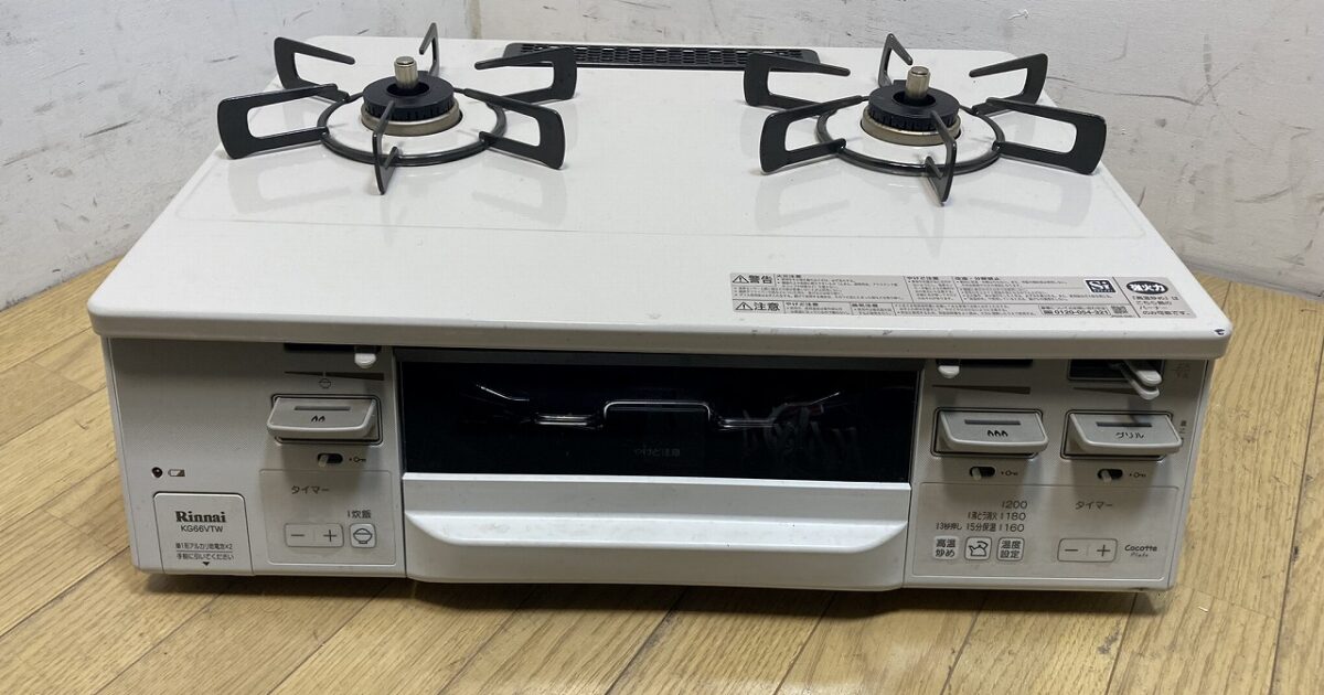 Rinnai リンナイ 都市ガス用 13A 12A ガスコンロ ガステーブル ガス台 KG66VTW 2020年製
