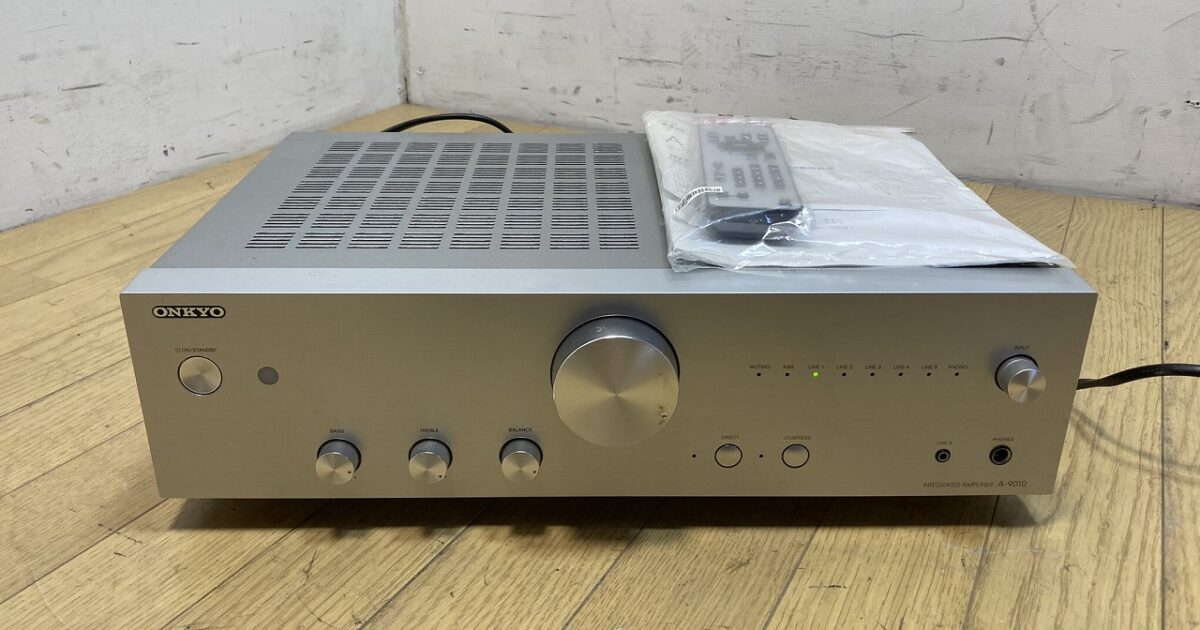 ONKYO オンキョー ステレオ プリメインアンプ A-9010 リモコン付き アナログ入力あり 4～16Ω