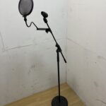 K&M ケー&エム ブームマイクスタンド レコーディング ポップガード付き 250φ × H1100～1600mm