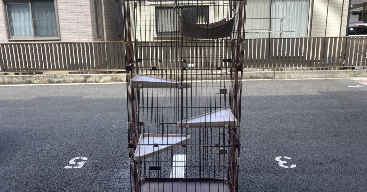 Bonbi ボンビ ウッドワンサークルキャット 3段タイプ 猫ケージ I LOVE PETS アイラブペッツ
