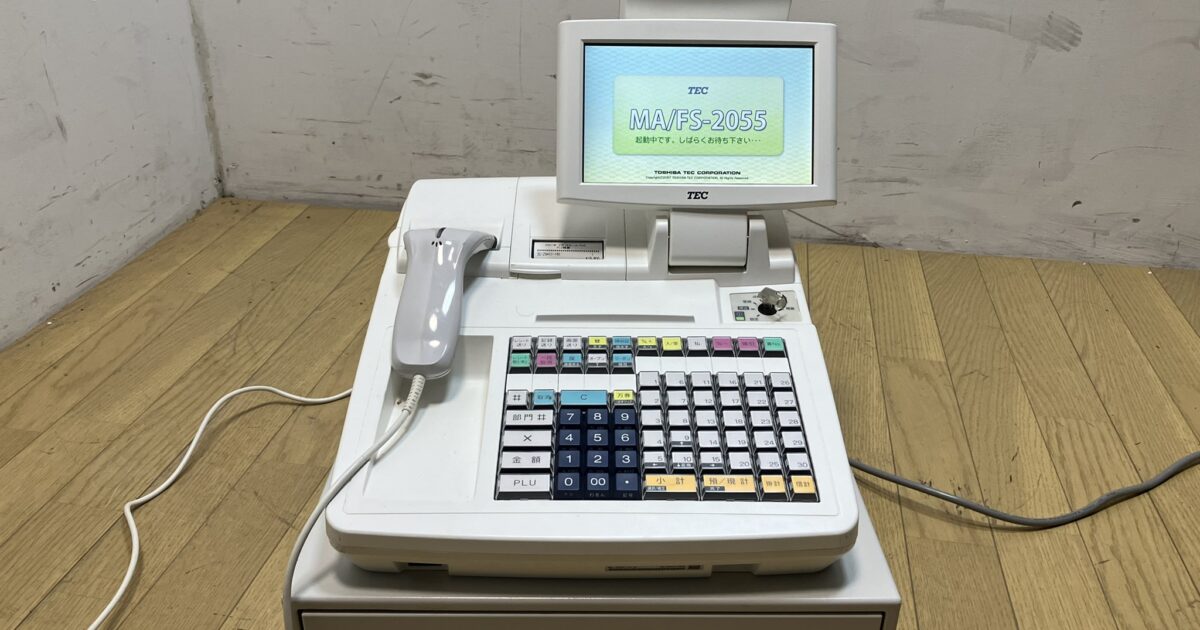 TEC 東芝テック レジスター MA-2055-V2-R 高機能電子レジスター スキャナ付き 電子マネー QRコード決済対応