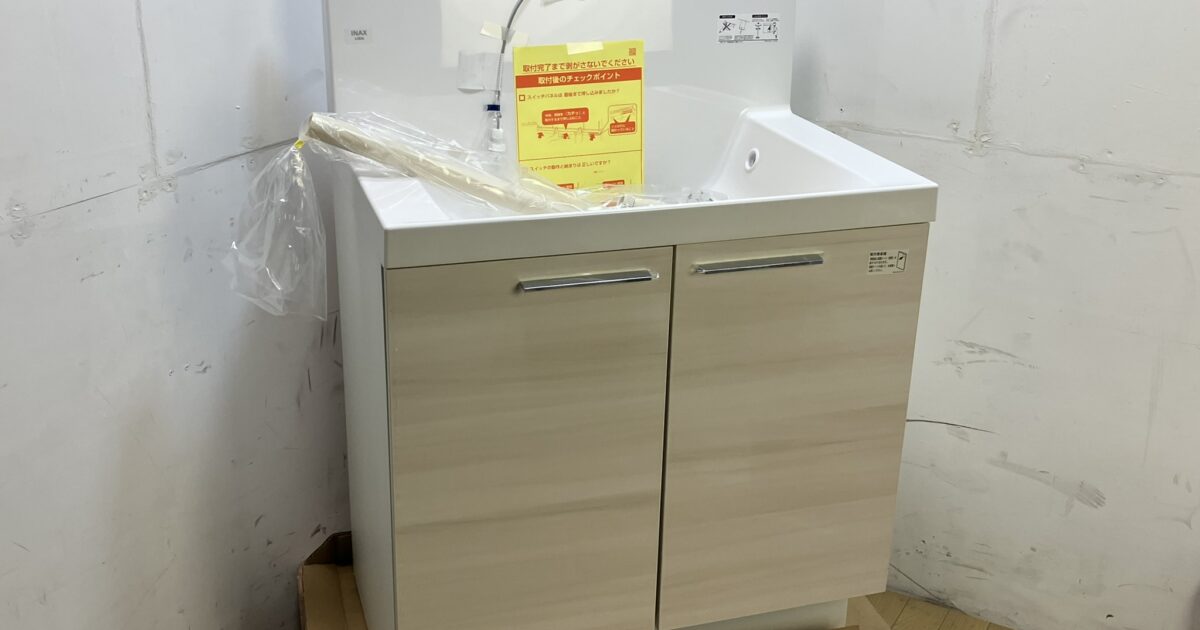 LIXIL リクシル 洗面化粧台 LCY1N-755SY-A 未設置 水栓 LF-WG397SY-MB 付き