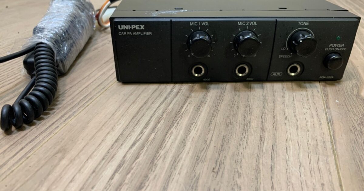 UNI-PEX ユニペックス SDレコーダー付車載アンプ 外部スピーカー用 NDA-202A マイク付属