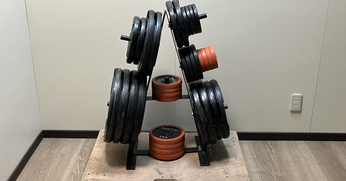 BODYMAKER ボディメーカー FIGHTING ROAD ファイティングロード ラバープレート 合計 220kg シャフト径28mm プレートツリー