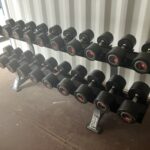 Life Fitness ライフフィットネス 12kg～30kg ラバーダンベル ペアセット 10セット ハンマーストレングス台