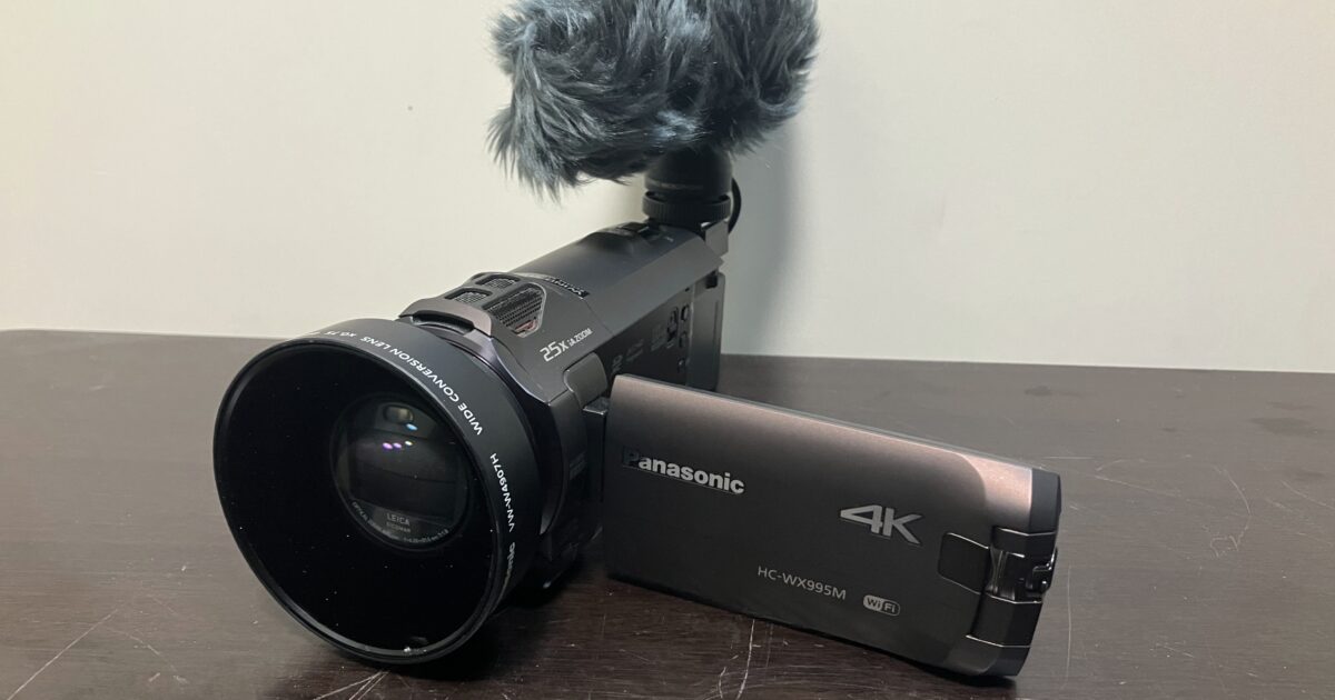 Panasonic パナソニック デジタル 4K対応 ビデオカメラ HC-WX995M ワイドコンバージョンレンズ付 VW-W4907H ステレオマイク VW-VMS10