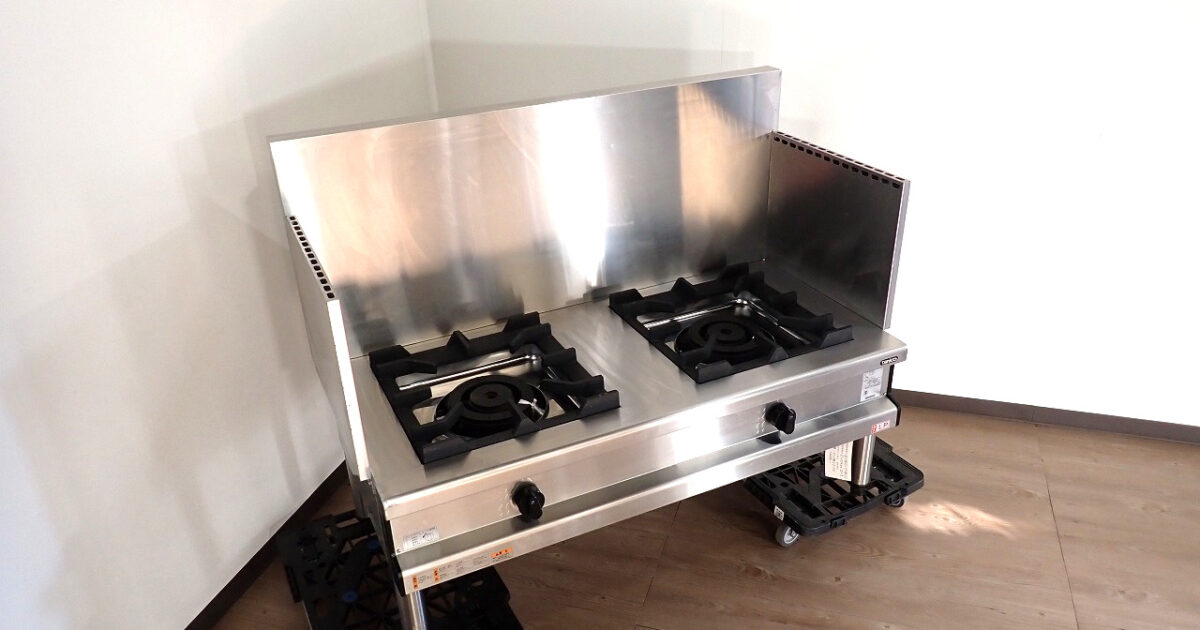 2口スープレンジ TANICO TGL-1220F タニコー LPガス LPG プロパンガス 30.3kW ガスコンロ ローレンジ 120cm 1200mm