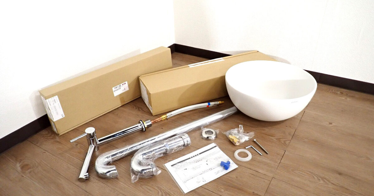 洗面台セット SANWA MBAD004 TA01429 サンワカンパニー 混合水栓 排水口金具 カウンター置き型 手洗い ホワイト ヨーロッパ製