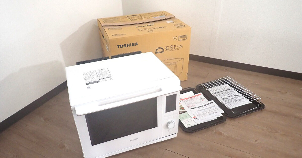 オーブンレンジ TOSHIBA ER-XD3000 東芝 30L 電子レンジ フラット庫内 最高出力 1000W オーブン最高温度 300℃ 石窯 ホワイト 家電