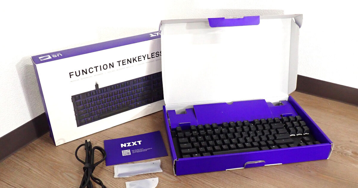 ゲーミングキーボード NZXT KB-1TKUS-BR エヌズィーエックスティー ブラック テンキーレスモデル FUNCTION TENKEYLESS