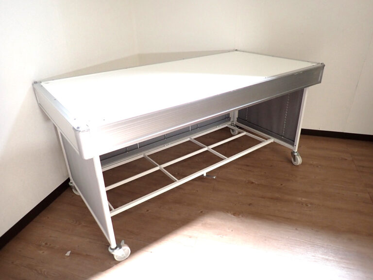 平台 W1505×D755×H710mm 机 作業台 移動台 折り畳み式 キャスター付き ワークテーブル 業務用 ホワイト