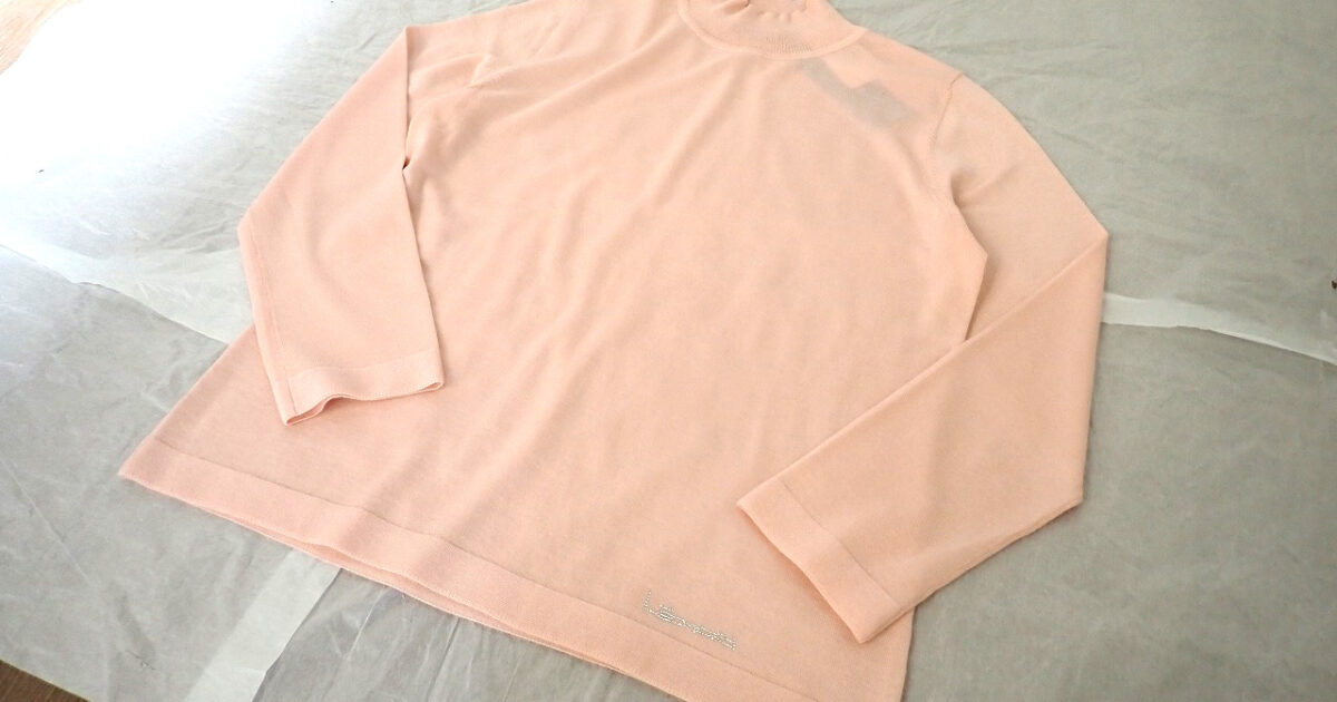 ニットトップス LEONARD 0327401T レオナール サイズ40 M～Lサイズ セーター カットソー 長袖 Ｔシャツ サーモンピンク オレンジ レディース 春物