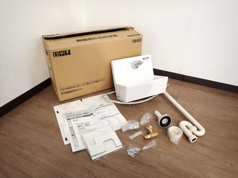 手洗い器 部材セット LIXIL YAWL-D82V2HB リクシル コフレム スリム 埋込 ハンドル水栓 トイレ カウンター BW1 ホワイト リフォーム
