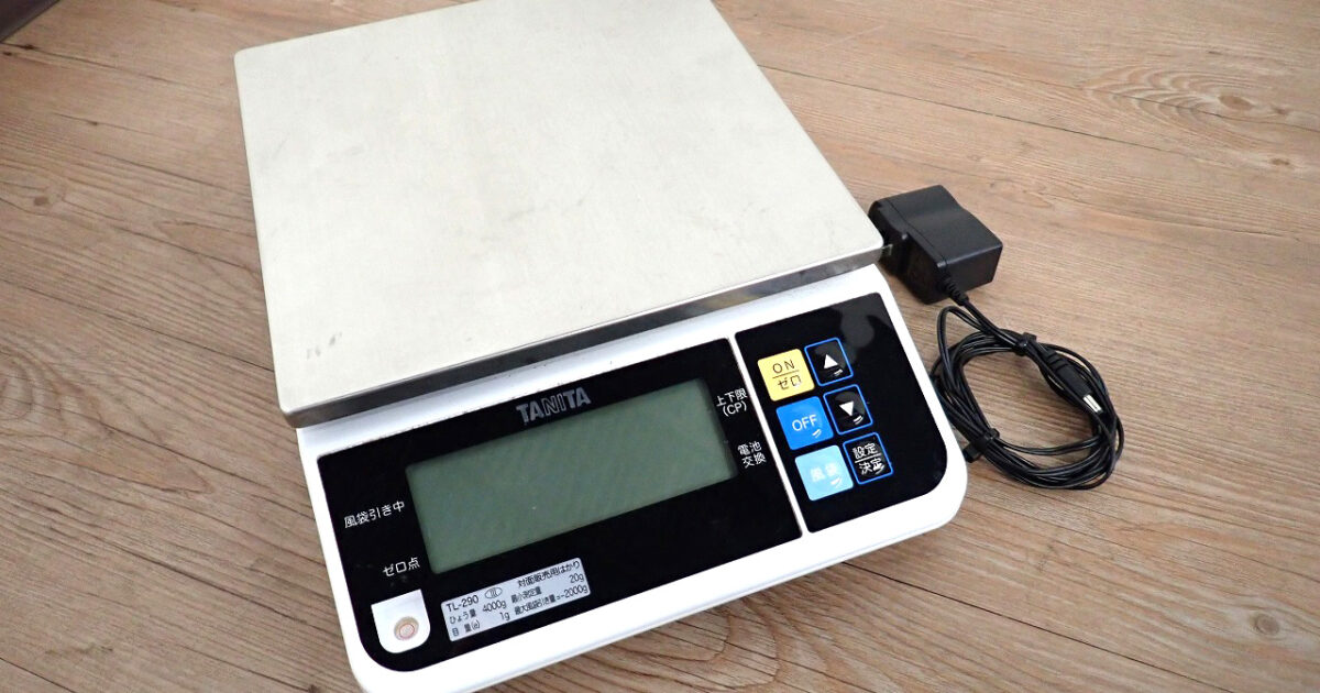 デジタルスケール TANITA TL-290 タニタ ACアダプター ステンレス皿付き ひょう量 4000g 対面販売用はかり 両面表示