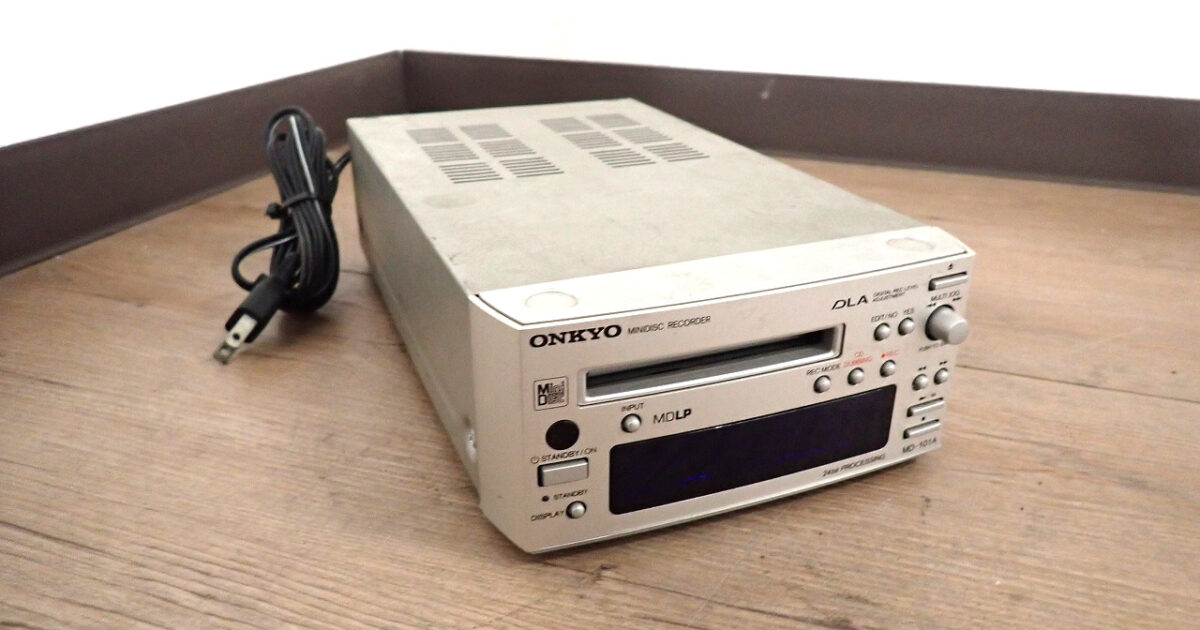 MDレコーダー ONKYO MD-101A オンキョー MDプレーヤー デッキ ミニディスク レコーダー シルバー 100V 音楽 音響