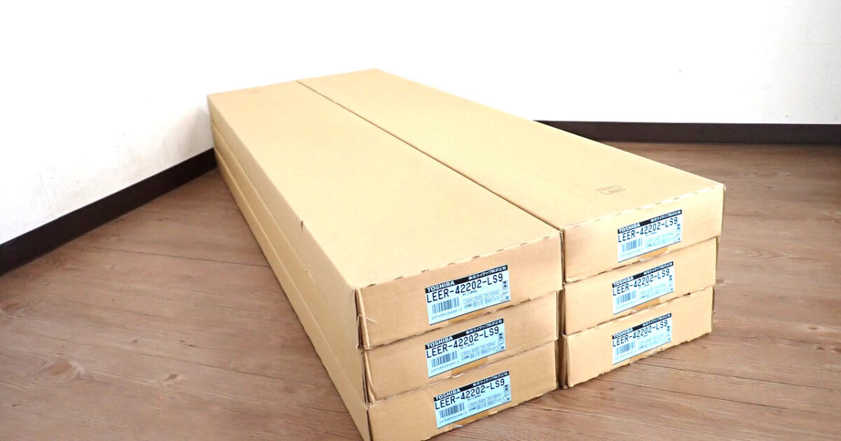 照明器具 TOSHIBA LEER-42202-LS9 東芝 6台セット LEDベースライト 本体のみ 埋込40形 W220 100V～242V 下面開放 グレア抑制