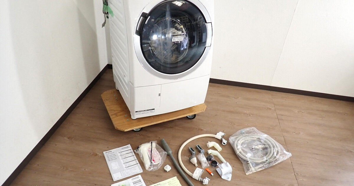 ドラム式 洗濯機 HITACHI BD-ST9700R 日立製作所 ホース付 洗濯10kg 乾燥6kg 100V 洗濯槽自動お掃除 ヒーター乾燥 右開き シルバー