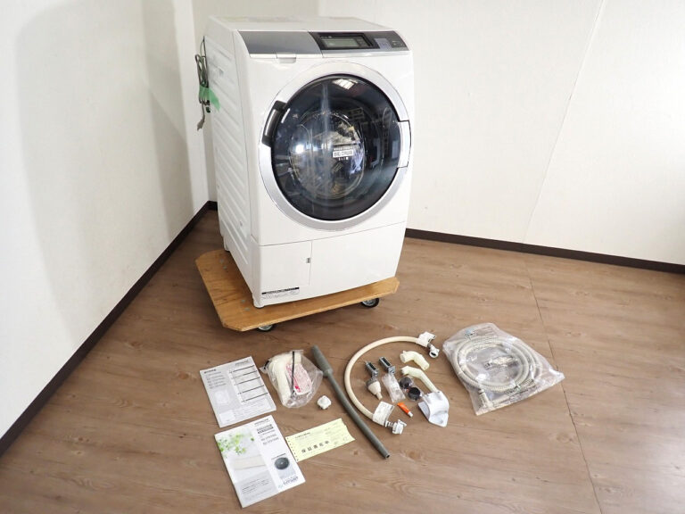 ドラム式 洗濯機 HITACHI BD-ST9700R 日立製作所 ホース付 洗濯10kg 乾燥6kg 100V 洗濯槽自動お掃除 ヒーター乾燥 右開き シルバー
