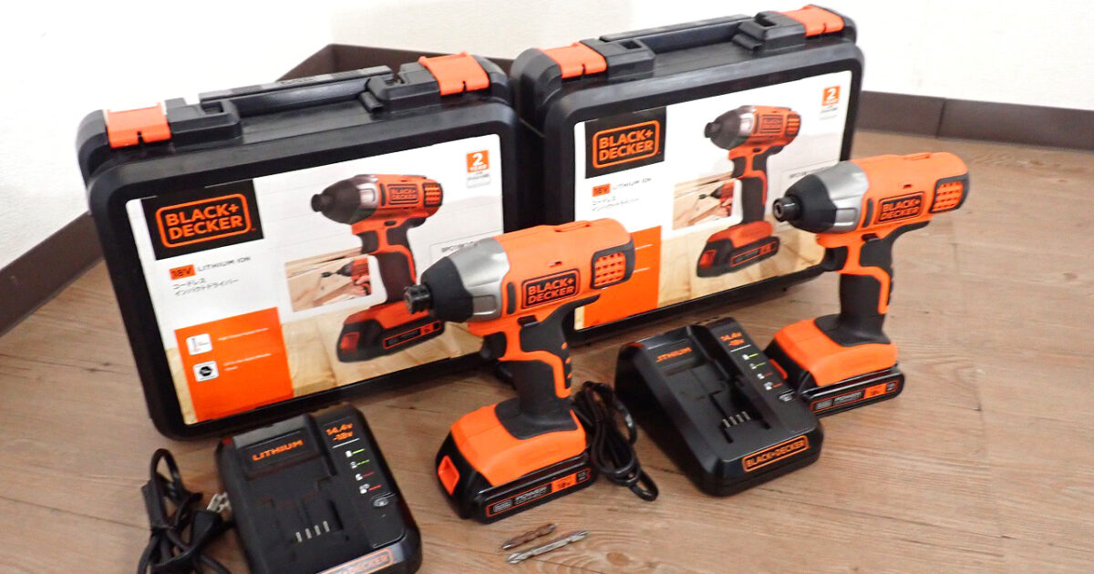 インパクトドライバー BLACK＆DECKER BPCI18 BL1518N N520989 ブラック＆デッカー 2台 バッテリー 充電器 18V コードレス DIY 工具