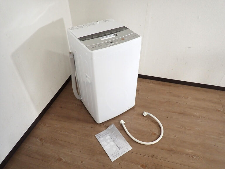 全自動洗濯機 AQUA AQW-S45J アクア 洗濯・脱水 4.5kg 水量 42L 100V 簡易乾燥機能付き ホワイト 一人暮らし 家庭用 家電用品