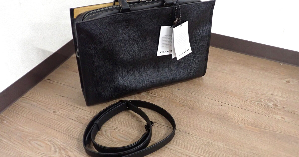 トートバッグ COACH ローグ ブリーフ リジェネラティブ レザー CD789 コーチ メンズ ストラップ ショルダー A4 ビジネス ブラック 黒