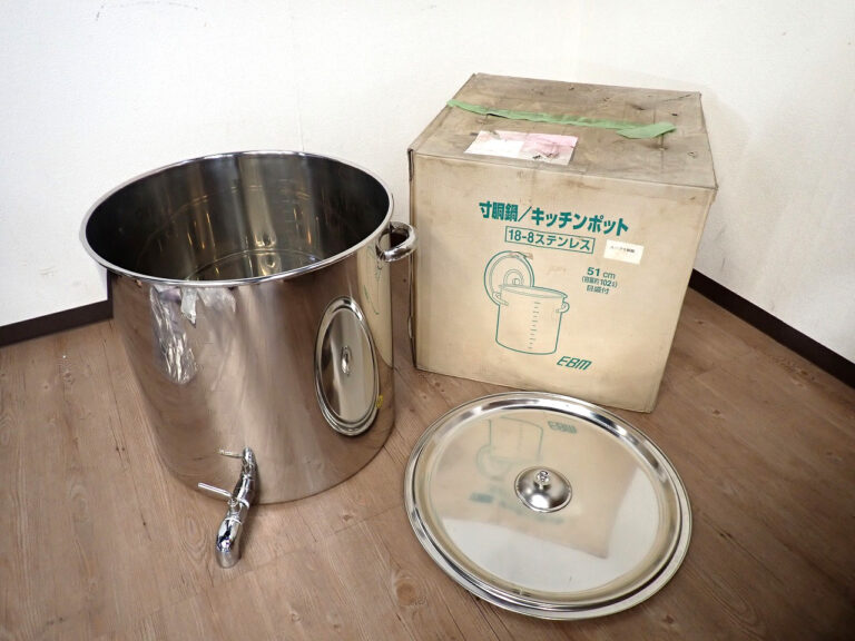 寸胴鍋 EBM EBM-0004000 江部松商事 キッチンポット 51cm 102L 18-8ステンレス 目盛付 パイプハンドル 厨房機器 調理器具 業務用