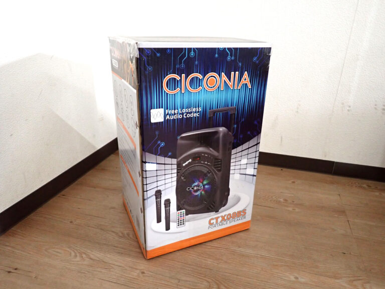 トロリースピーカー CICONIA CTX08BS チコニア キャスター付 ポータブルスピーカー Bluetooth LED TWS マイク2本付属 屋外 野外