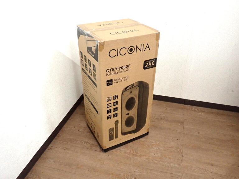 フレイムLEDパーティースピーカー CICONIA CTEY-2080F チコニア ワイヤレスマイク付 カラオケ ポータブルスピーカー 120W Bluetooth