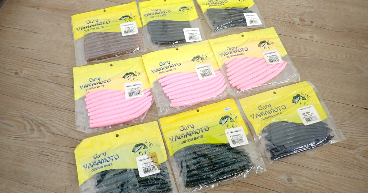 ワーム Gary Yamamoto YAMASENKO THIN SENKO ゲーリーヤマモト 9袋セット #344 #020 #229 #214 ヤマセンコー 4インチ 5インチ バス