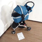 ペットカート Piccolo Cane Carino II Blue Melange ピッコロカーネ カリーノツー 小型犬 ～20kg 折畳み 4輪 オリーブグリーン バギー