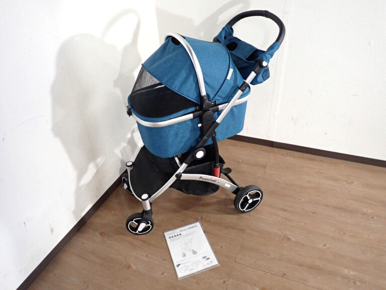 ペットカート Piccolo Cane Carino II Blue Melange ピッコロカーネ カリーノツー 小型犬 ～20kg 折畳み 4輪 オリーブグリーン バギー