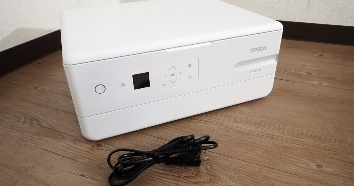 インクジェットプリンター EPSON EP-M553T エプソン 100V 4色 A4 複合機モデル ホワイト エコタンク搭載 低印刷コスト 大容量インク 1.44型液晶