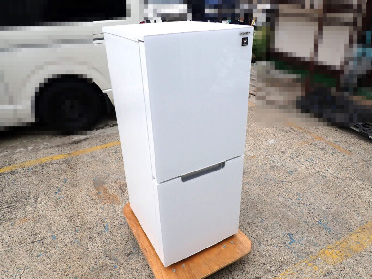 冷凍冷蔵庫 SHARP SJ-GD15J-W シャープ PLAINLY プラズマクラスター 2ドア 152L 両開き ガラスドア クリアホワイト