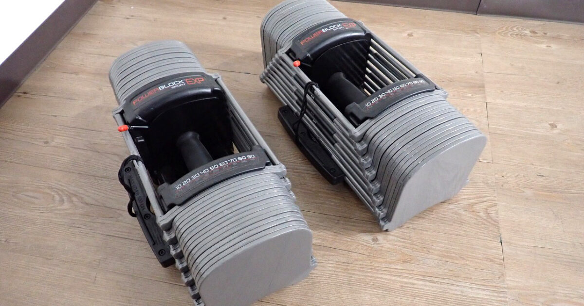 アジャスタブルダンベル ペア POWERBLOCK EXP パワーブロック 2.3kg～41kg 27段階 可変式ダンベル 筋トレ ホームジム