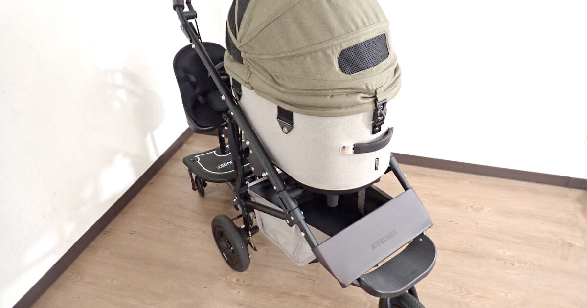 ペットカート AIRBUGGY D3R エアバギー DOME3 ドーム3 小～中型ペット 多頭 折り畳み ドッグカート オープンエアルーフ 犬 猫 カーキ