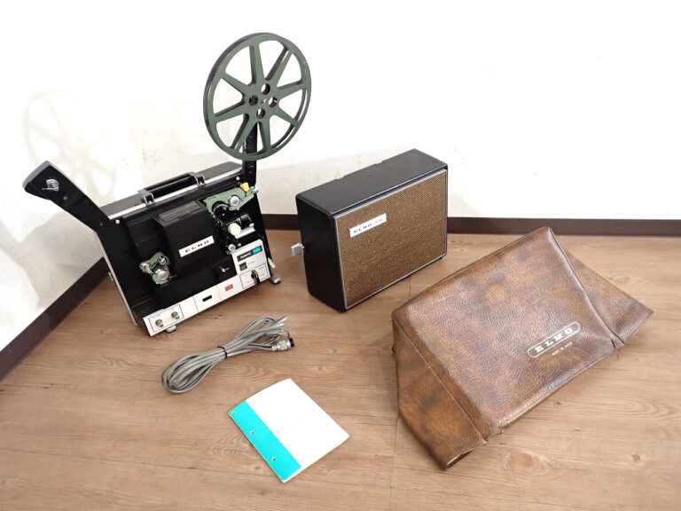 映写機 ELMO 16-AS エルモ FILMATIC 16mm 100V スピーカー ケース プロジェクター 投影機 映像機器 レトロ コレクション アンティーク