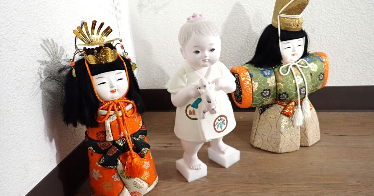 日本人形 3点セット 市松人形 赤ちゃん 伝統工芸品 縁起物 インテリア 小物 置物 玩具 アンティーク レトロ コレクション 昭和 時代物