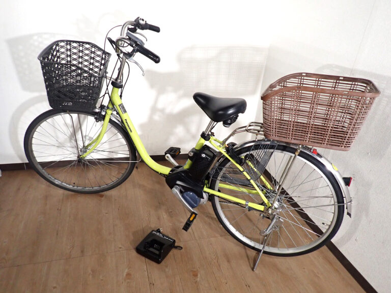 電動アシスト自転車 ELSX633G パナソニック ビビSX 26インチ バッテリー 長押し5 鍵・充電器付 ペアグリーン