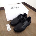 靴 MHL. 595-3270502 エムエイチエル SCHOOL SHOES スクールシューズ サイズ4 23.0～23.5cm レザー ウィメンズ スニーカー ブラック