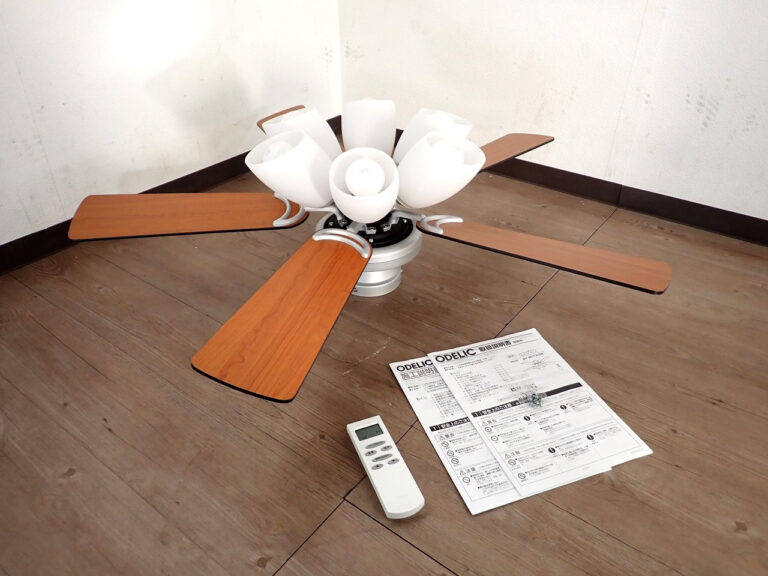 シーリングファン ODELIC SH-9073LDR オーデリック 100V 8.6W×6灯 3850lm LED電球 5枚羽根 6～8畳 ライト ブラウン 天井 照明器具