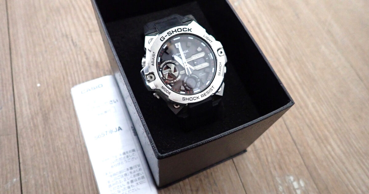 腕時計 CASIO GST-B400-1AJF カシオ G-SHOCK ジーショック G-STEEL ソーラー Bluetooth 防水 ケース付 メンズ ブラック シルバー